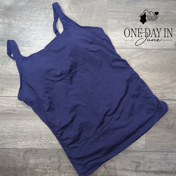 Aqua Eve Straight Neck Tankini Top Size XXL - Picture 1 of 5